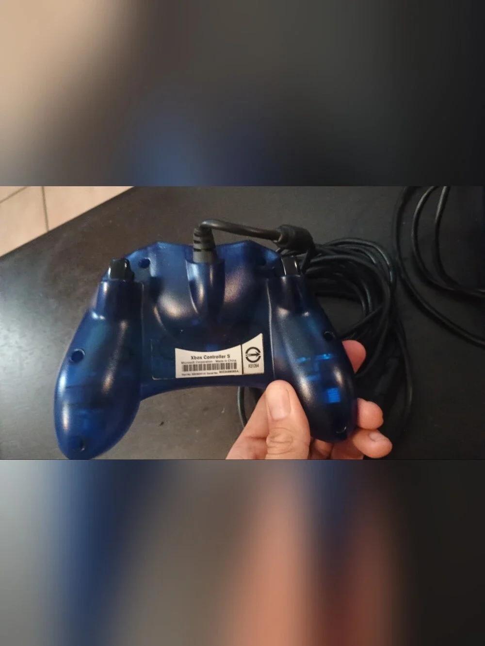 Wired Clear Blue Xbox 1st Generation Controller Duo - Blue Branding